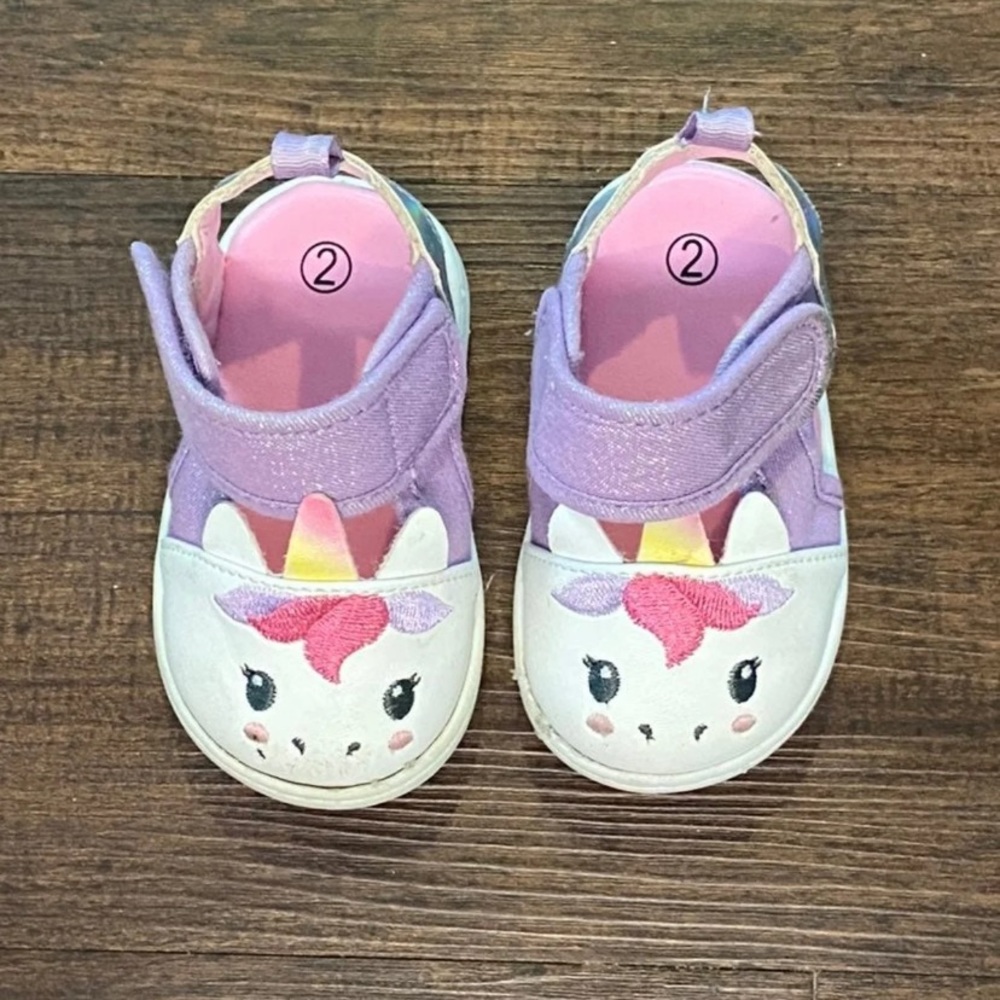 Toddler girl unicorn shoes size 2